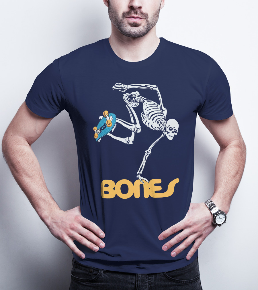 Bones Brigade Skeleton On Skateboard T-Shirt