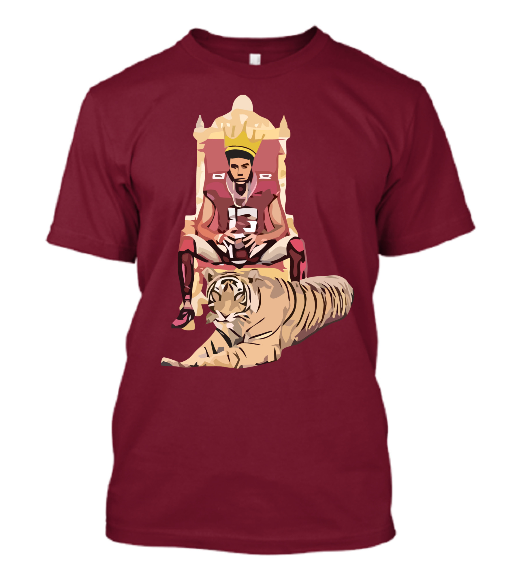 Jordan Travis College King Football Throne With Crown And Tiger T-Shirt