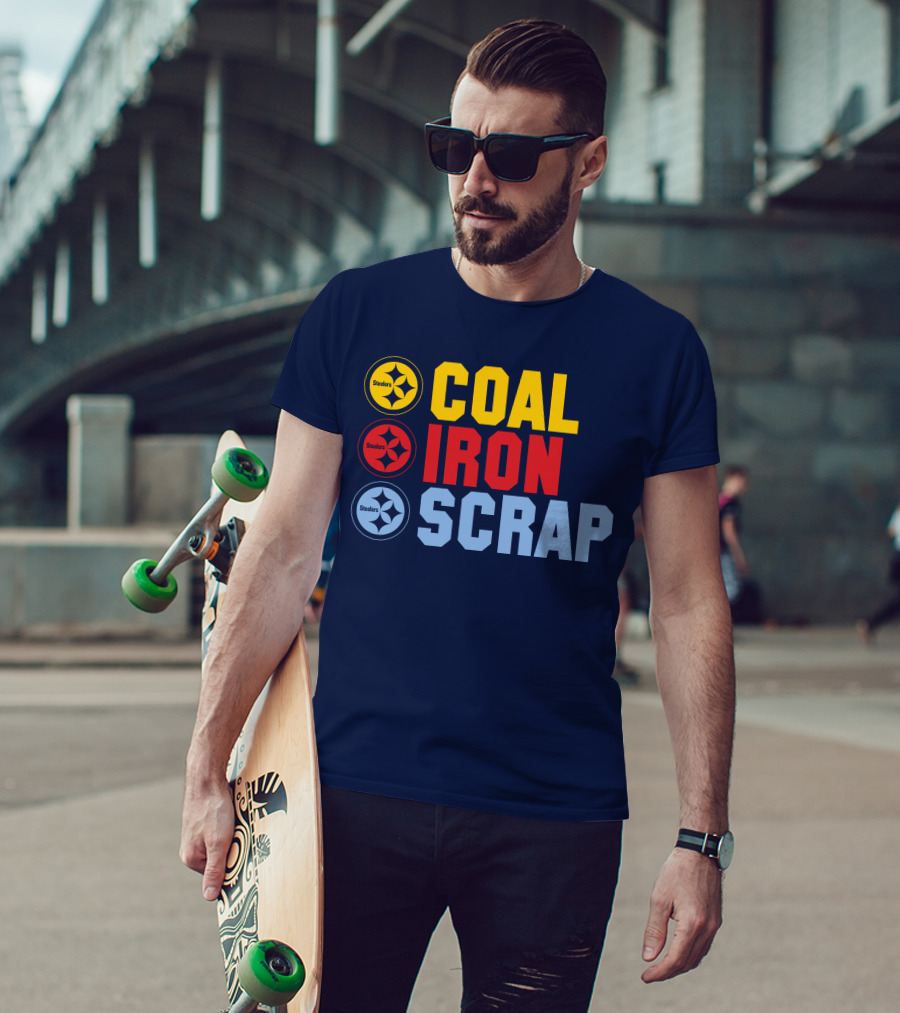 Steelers Coal Iron Scrap Football T-Shirt