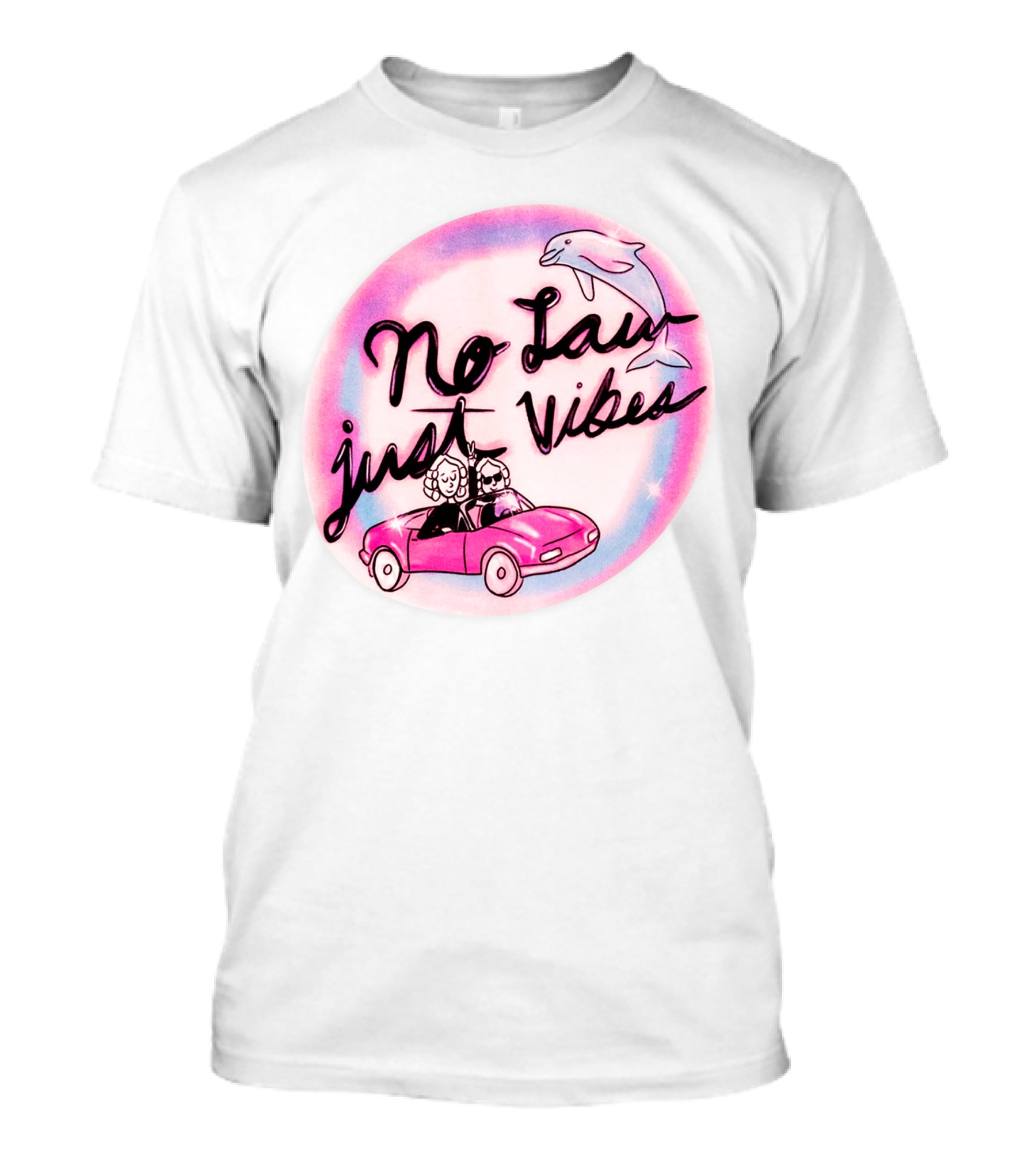 Strict Scrutiny No Law Just Vibes Dolphin Car Adventure T-Shirt