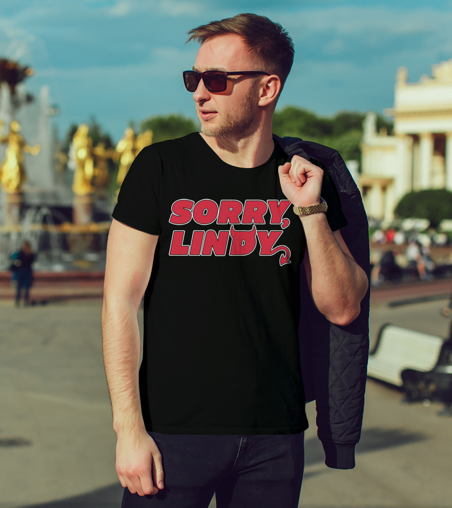 Sorry Lindy Devil Horns And Tail Text T-Shirt