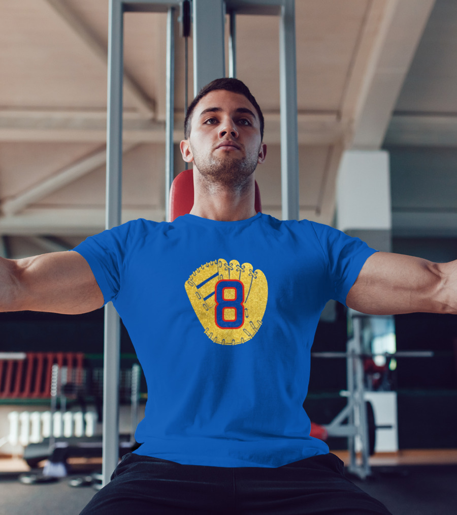 Gold Glove 8 Blue Background T-Shirt