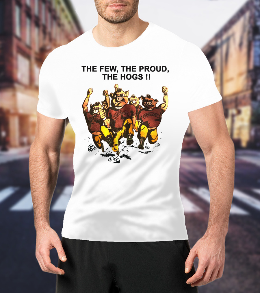 The Few The Proud The Hogs Superhogs Running Cartoon Group T-Shirt