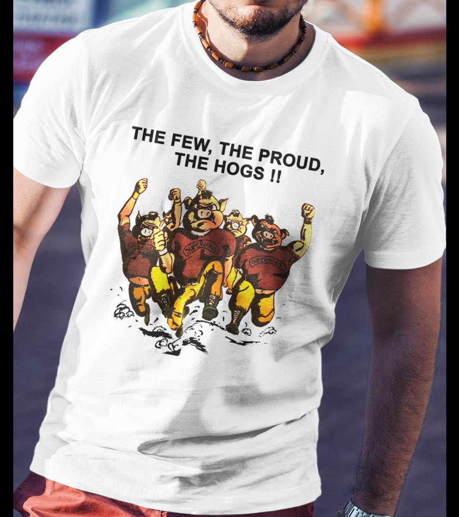 The Few The Proud The Hogs Superhogs Running Cartoon Group T-Shirt