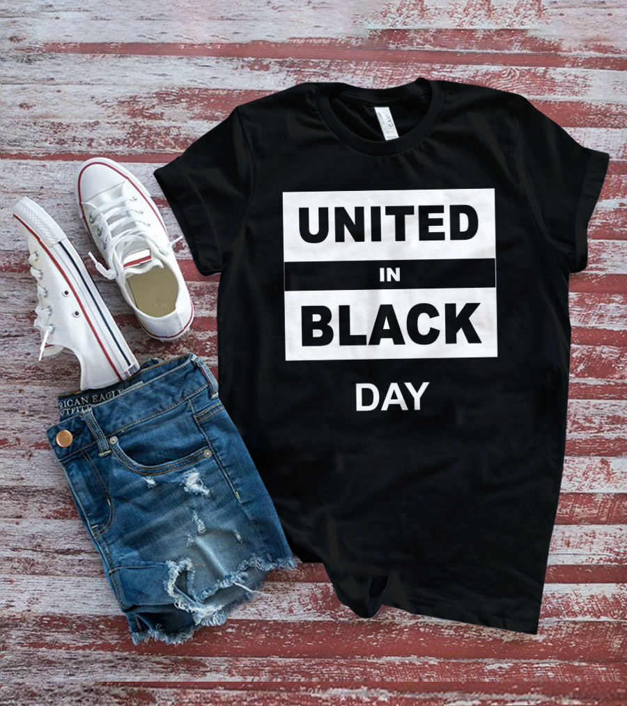 United In Black Day Bold White Block Text T-Shirt