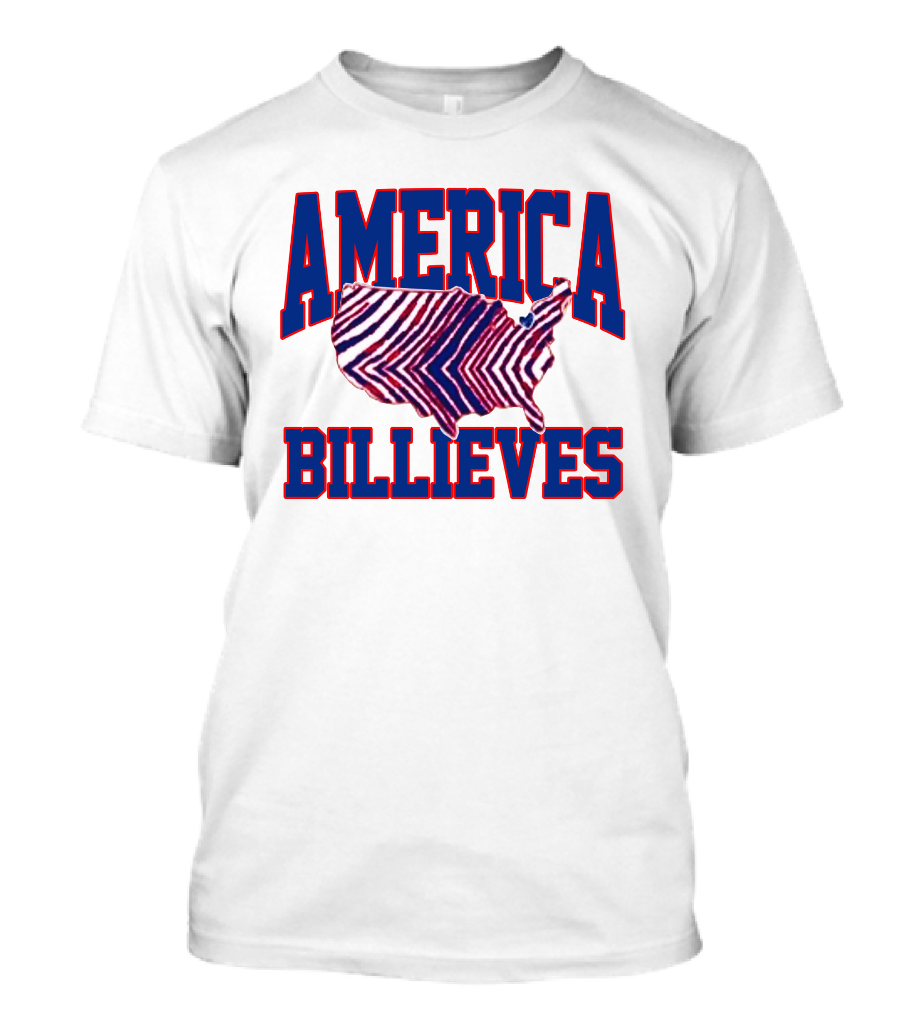 America Billieves Map Zubaz T-Shirt