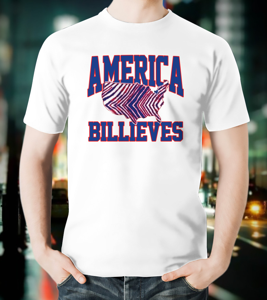 America Billieves Map Zubaz T-Shirt