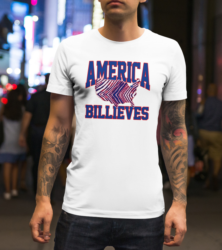 America Billieves Map Zubaz T-Shirt