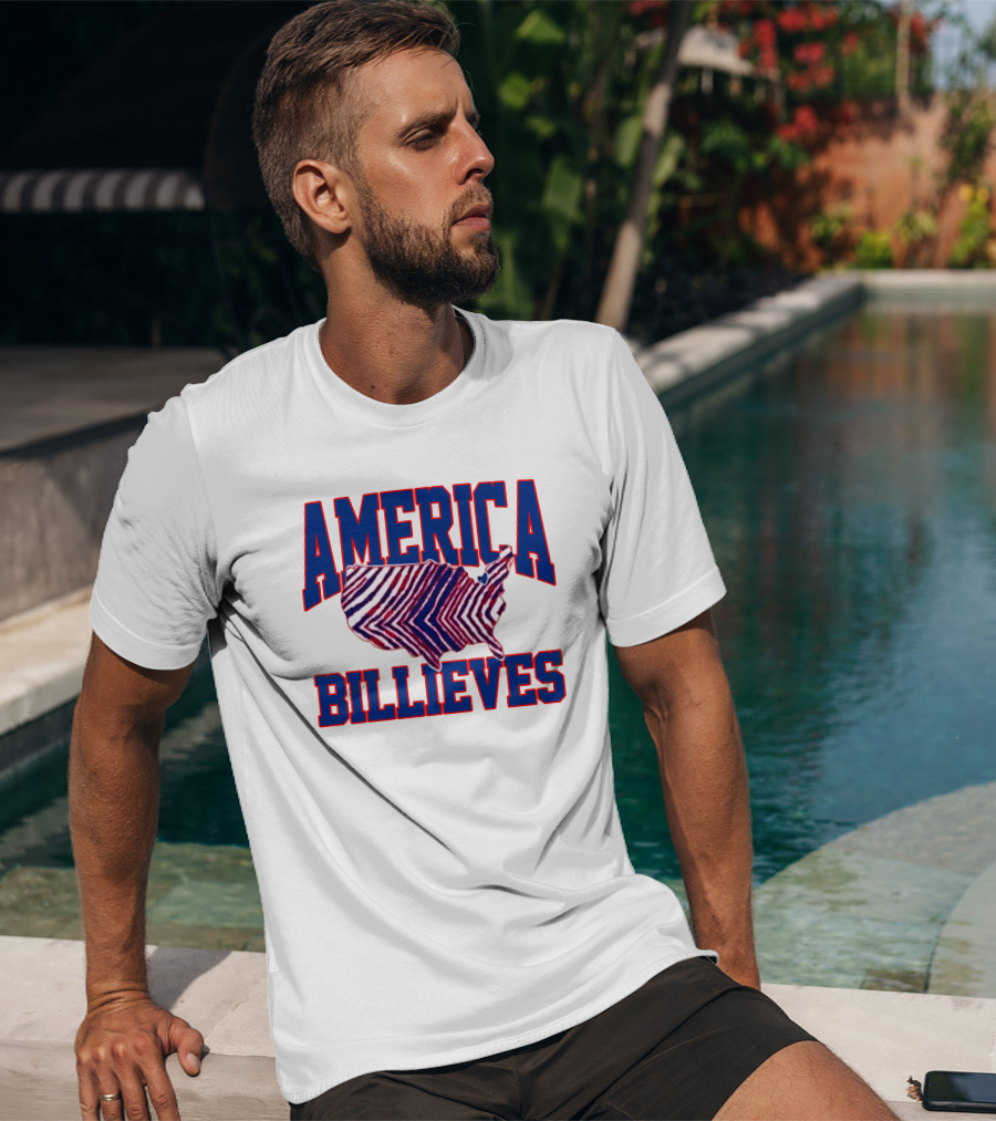 America Billieves Map Zubaz T-Shirt