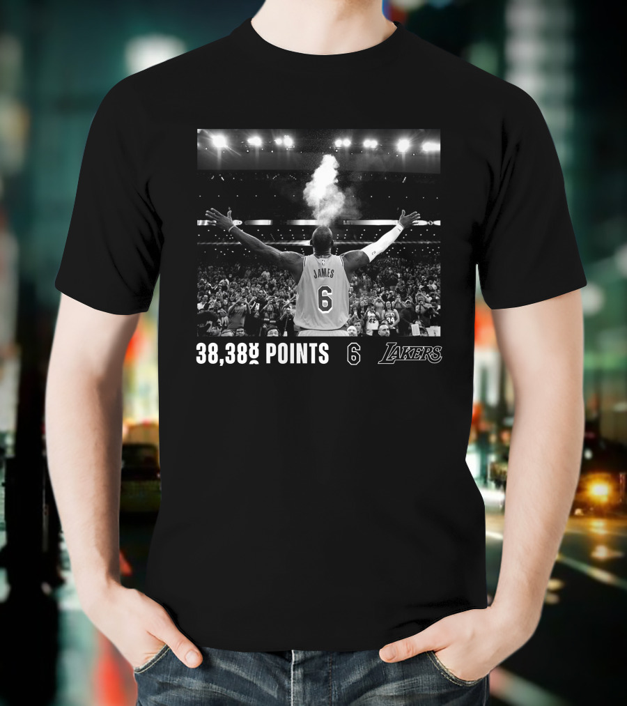 LeBron James Lakers 38,388 Points Scoring Record 6 Jersey Fans T-Shirt