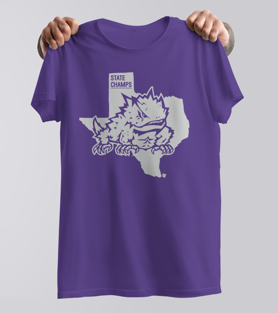 TCU State Champs Texas Horned Frog Outline T-Shirt