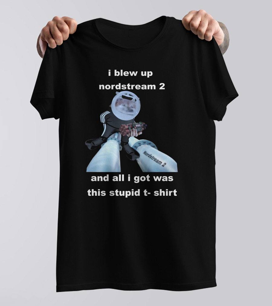 Nafo Nordstream 2 Meme With Character анд Stripes T-Shirt