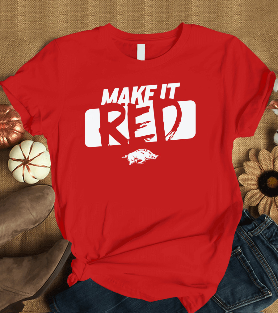 Make It Red Arkansas Razorbacks Bold Team Spirit T-Shirt