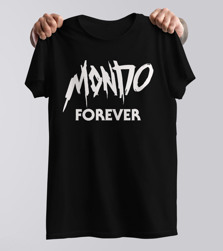 MONDO Forever Bold Black-White Text T-Shirt