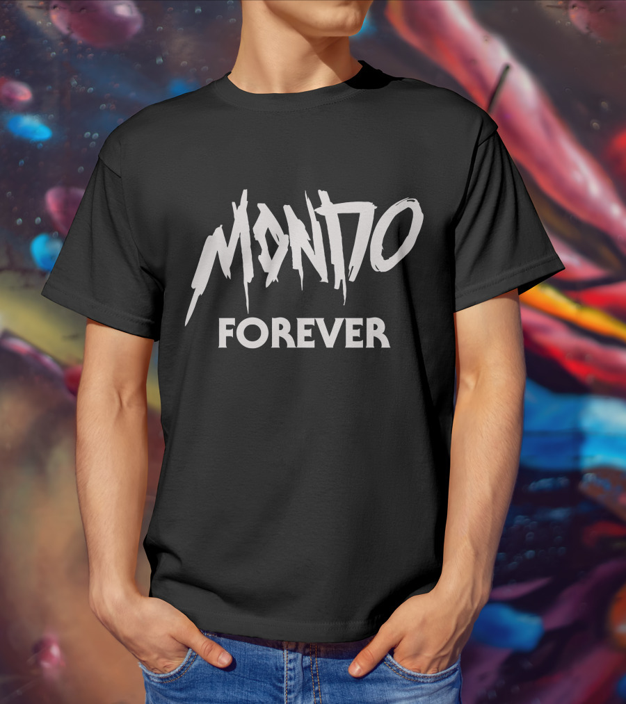 MONDO Forever Bold Black-White Text T-Shirt