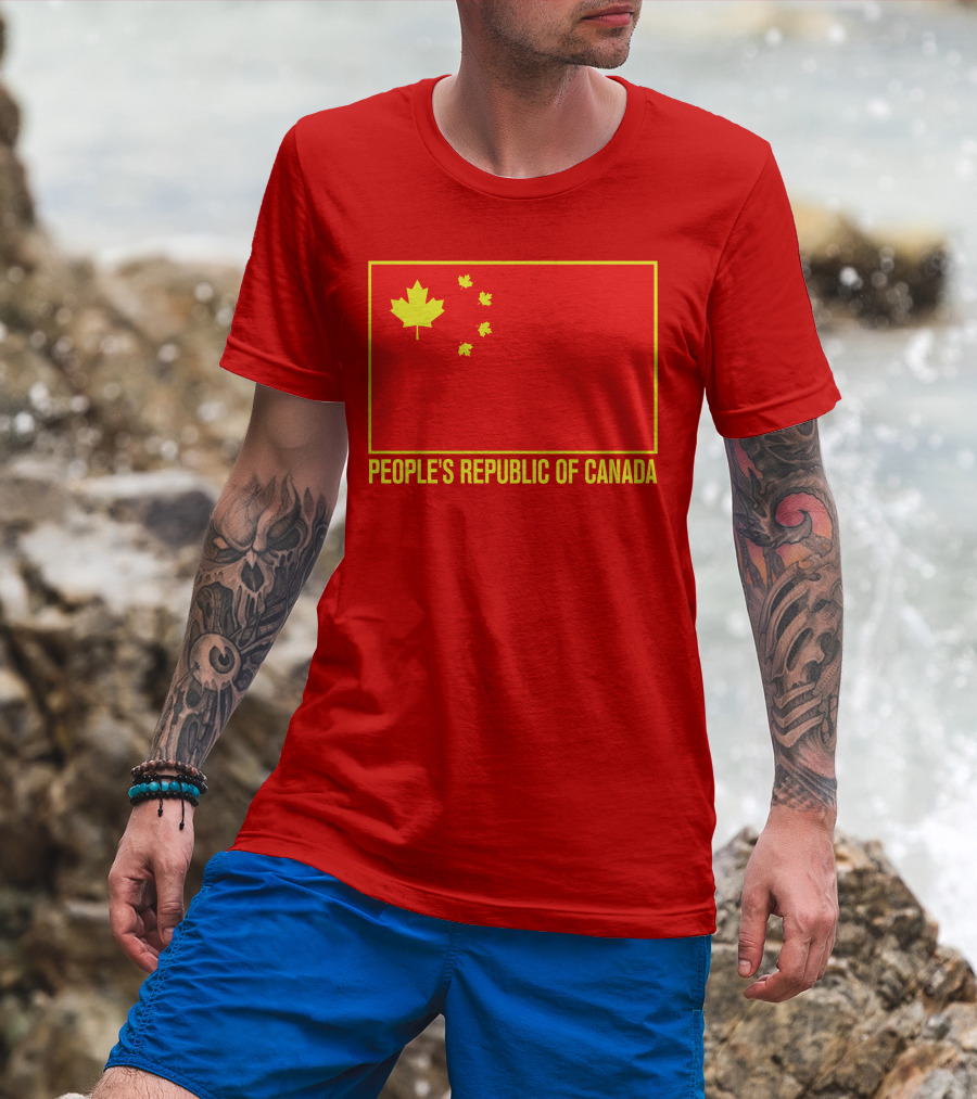 W Brett Wilson People's Republic Of Canada Chinese Flag Red Maple Leaves T-Shirt