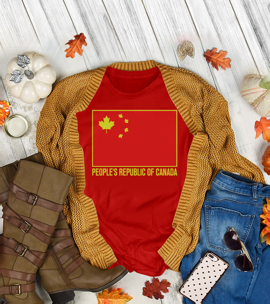 W Brett Wilson People's Republic Of Canada Chinese Flag Red Maple Leaves T-Shirt