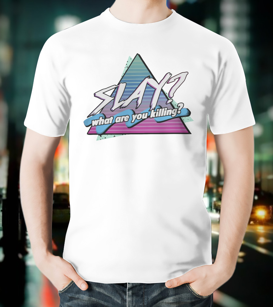 Slay What Are You Killing Retro Triangle Gradient T-Shirt