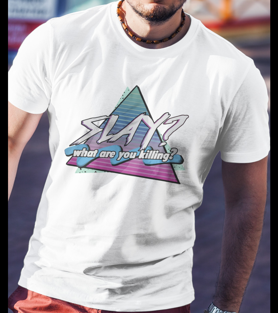 Slay What Are You Killing Retro Triangle Gradient T-Shirt