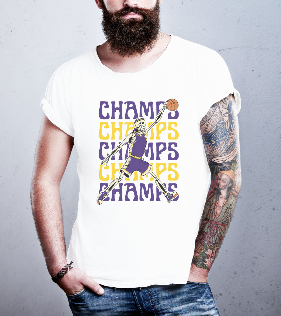 Skeleton Basketball Champs Baton Rouge T-Shirt