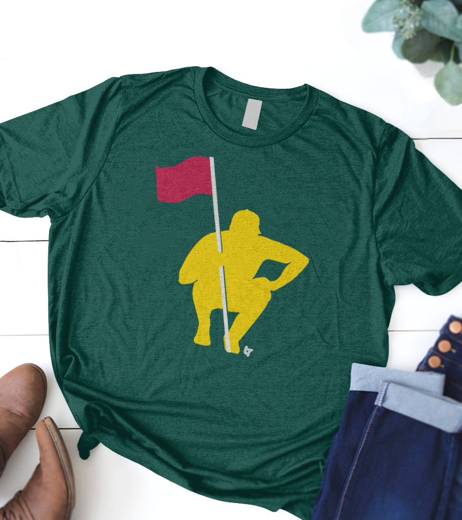 The Caddie Network April In Georgia Crouching Golfer With Red Flag T-Shirt