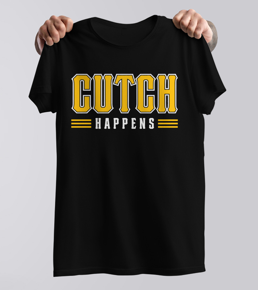 Cutch Happens Baseball Humor Yellow T-Shirt