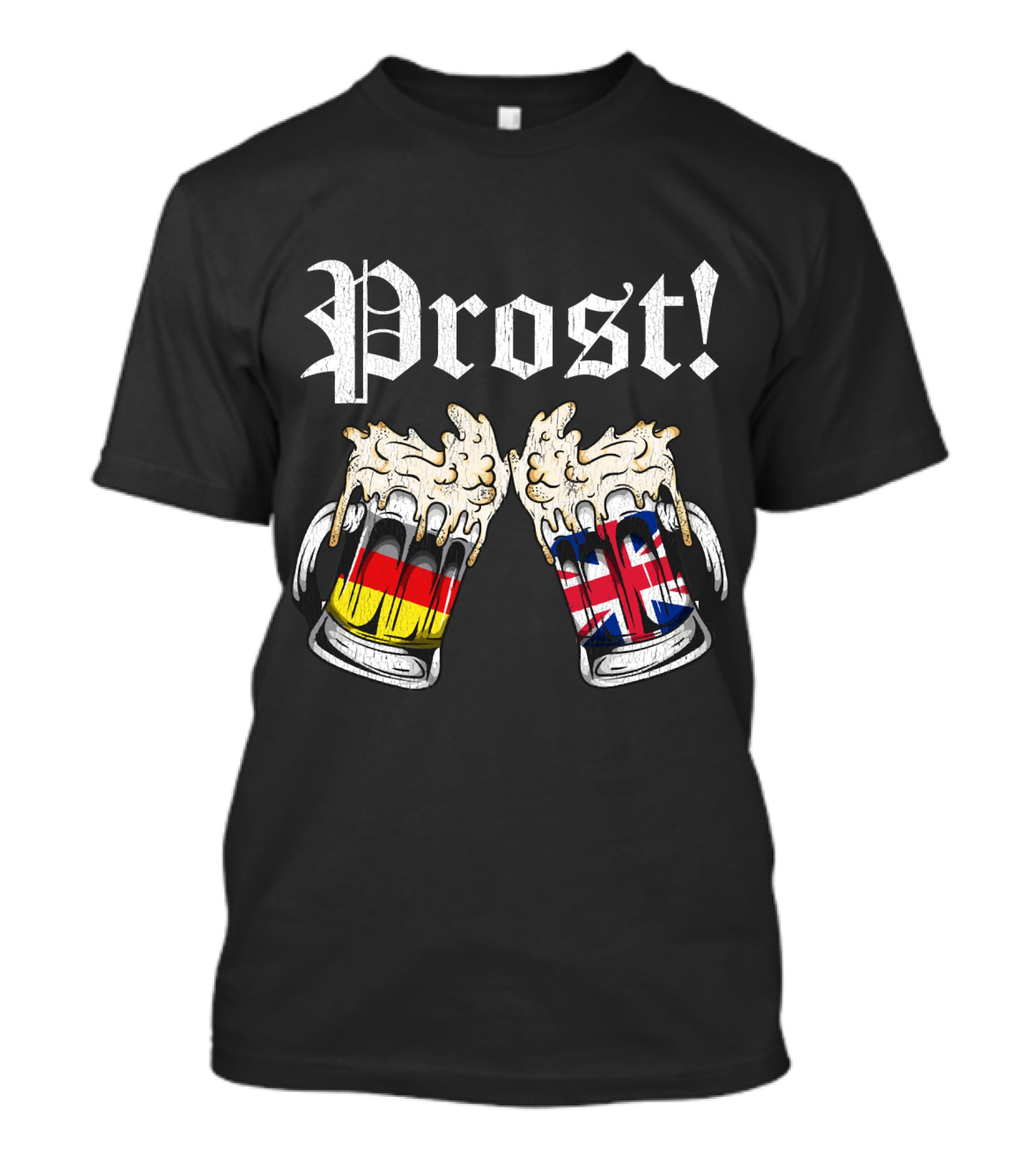 Prost Cheers German UK Flags Beer Oktoberfest T-Shirt