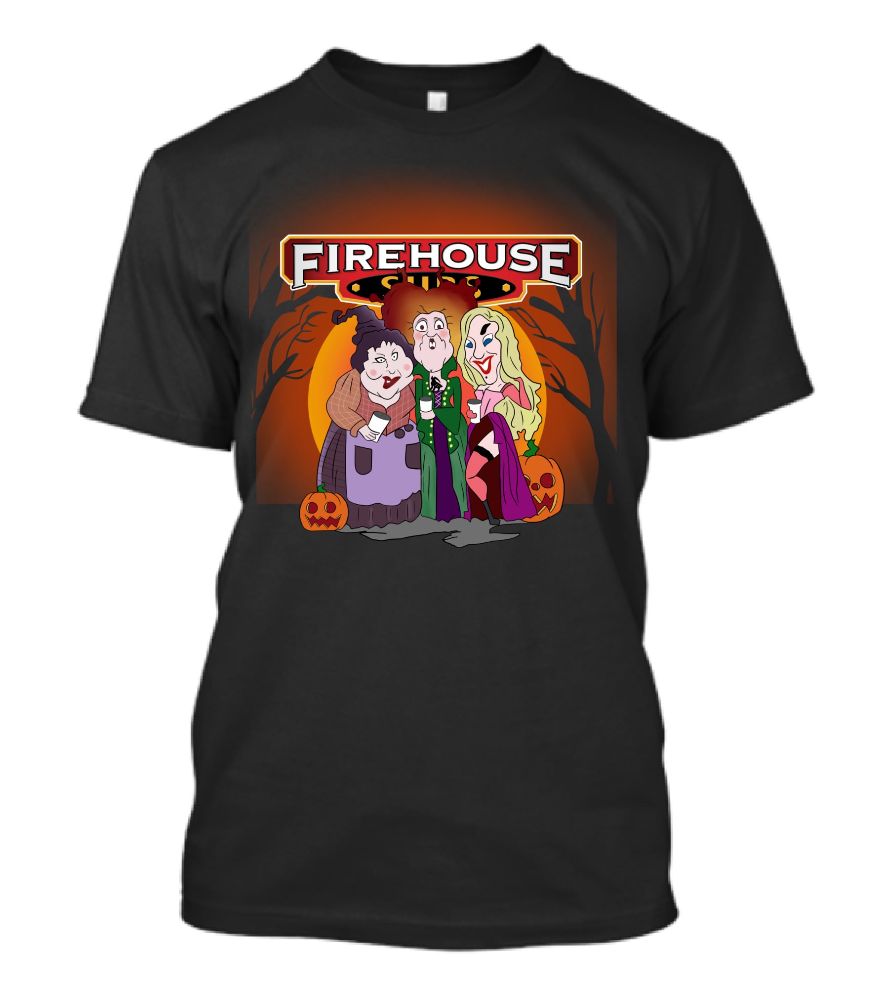 Hocus Pocus Sanderson Sisters Firehouse Subs Halloween Tres Hermanas Calabazas T-Shirt