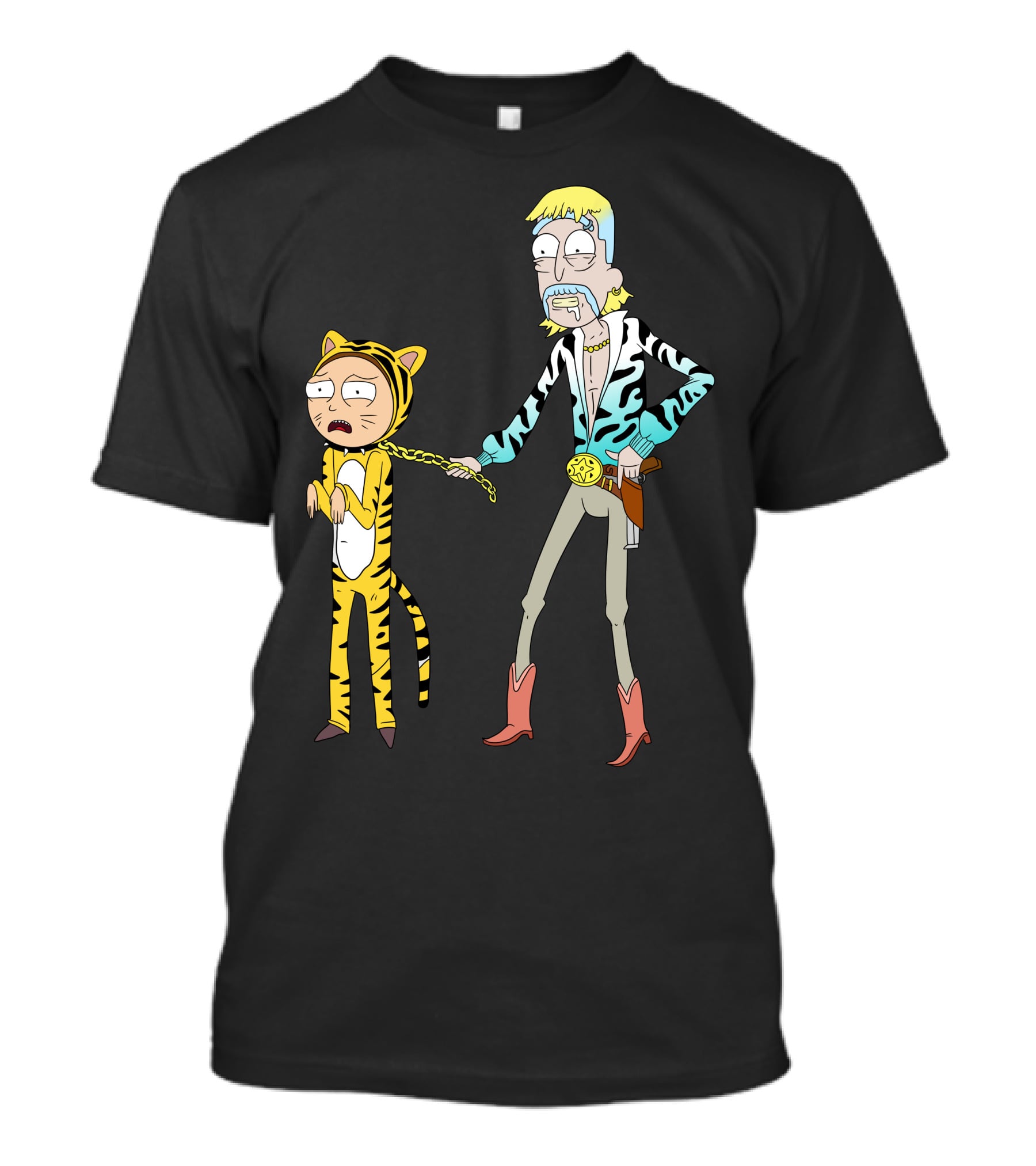 Rick And Morty Joe Exotic Tiger King Parody Character Mashup T-Shirt