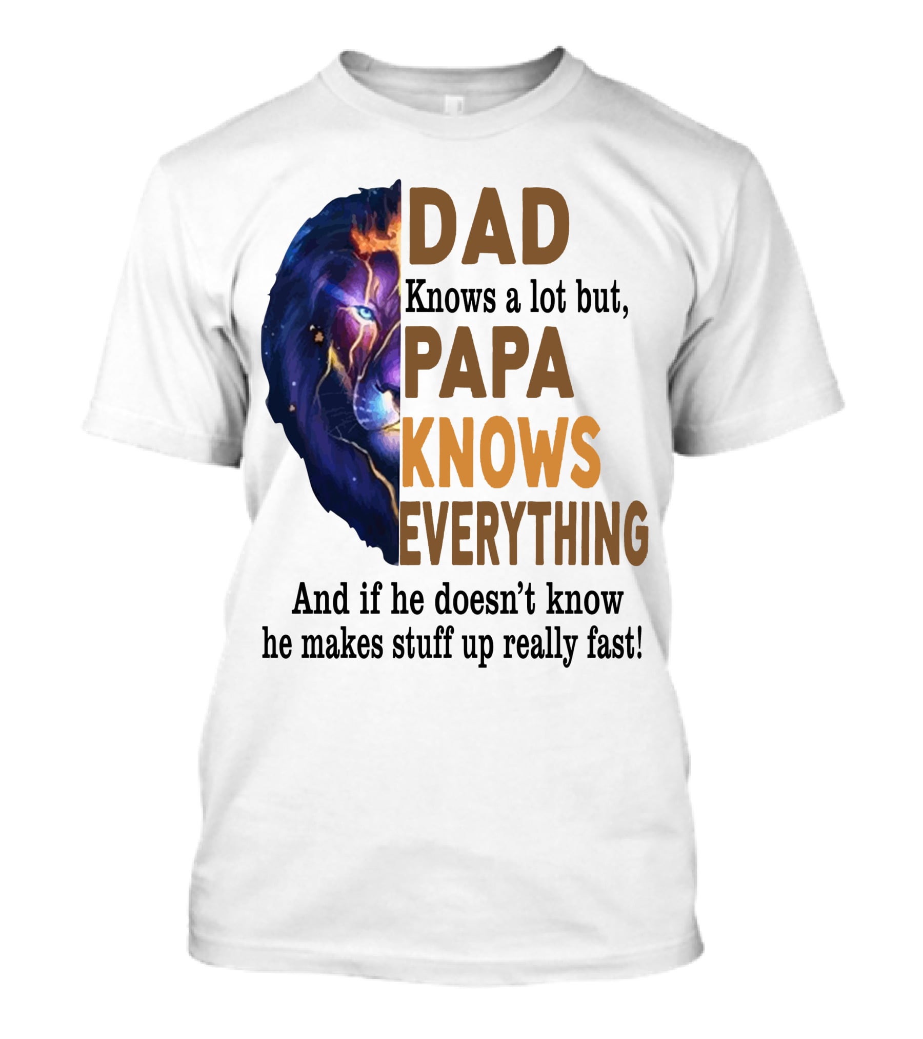 Dad Knows A Lot But Papa Knows Everything Lion T-Shirt