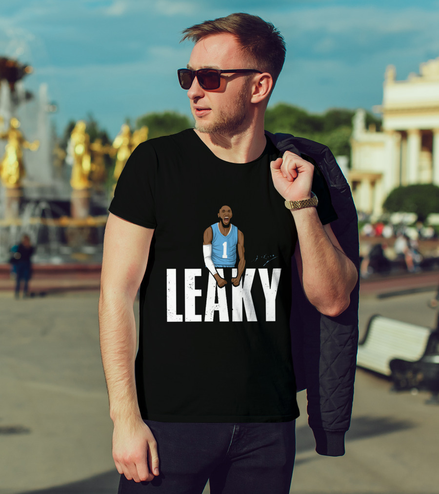 Leaky Black Number 1 Jersey Graphic Blue Basketball T-Shirt