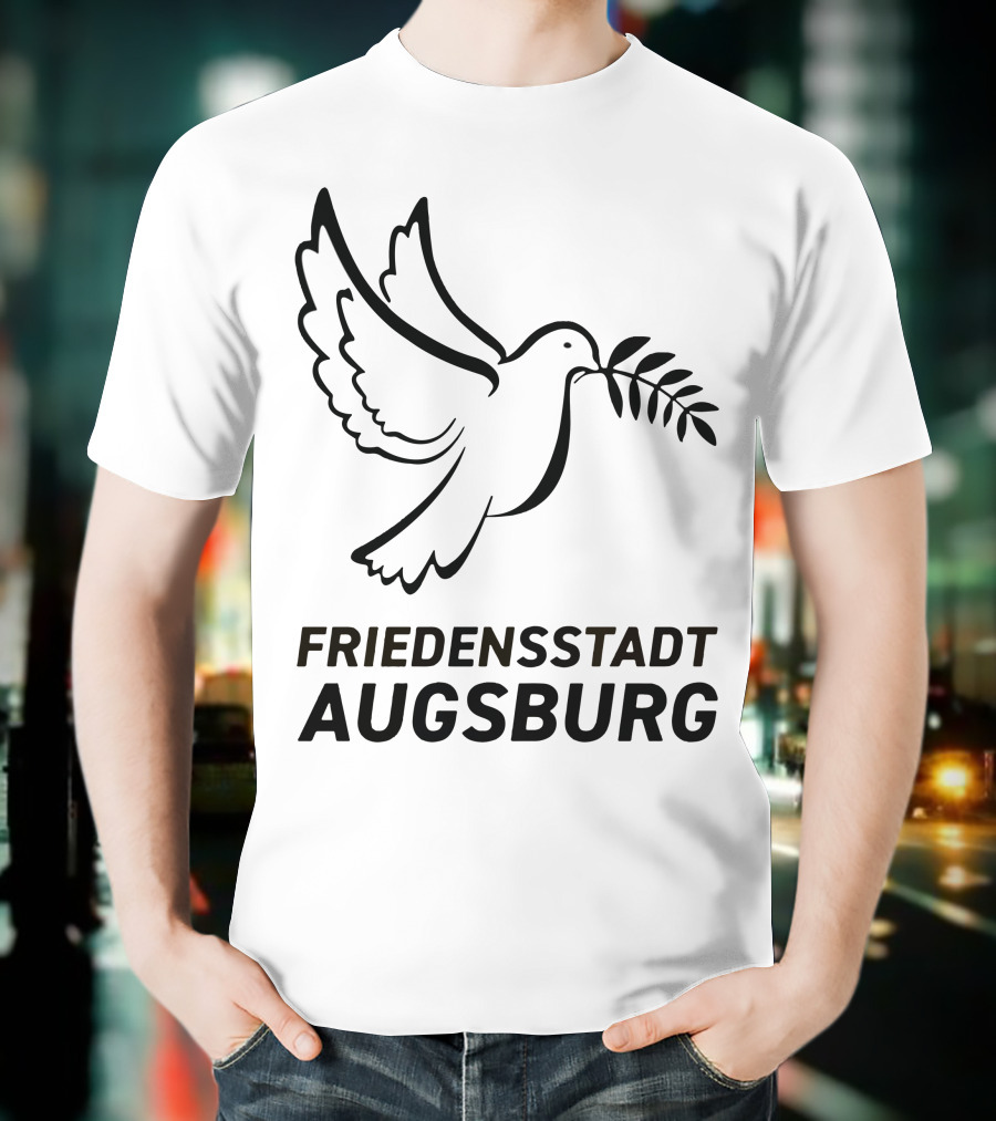 Stefan Reuter Friedensstadt Augsburg Peace Dove With Olive Branch T-Shirt