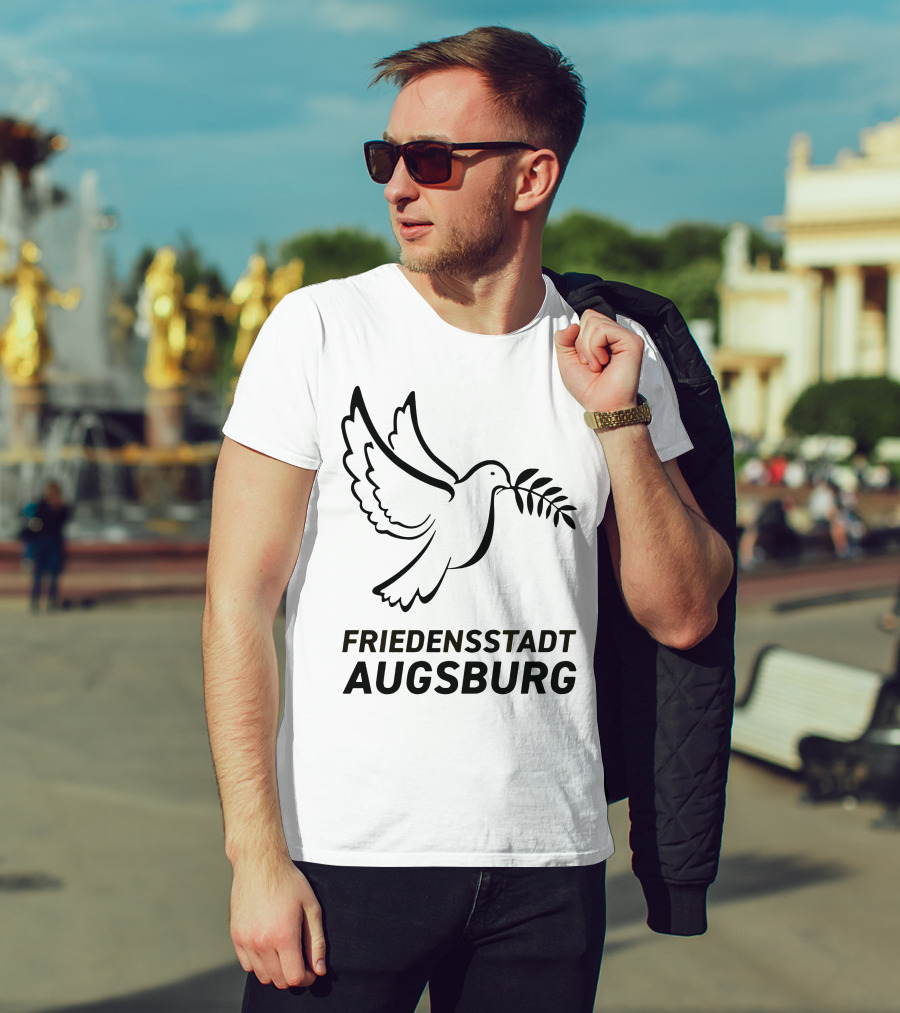 Stefan Reuter Friedensstadt Augsburg Peace Dove With Olive Branch T-Shirt
