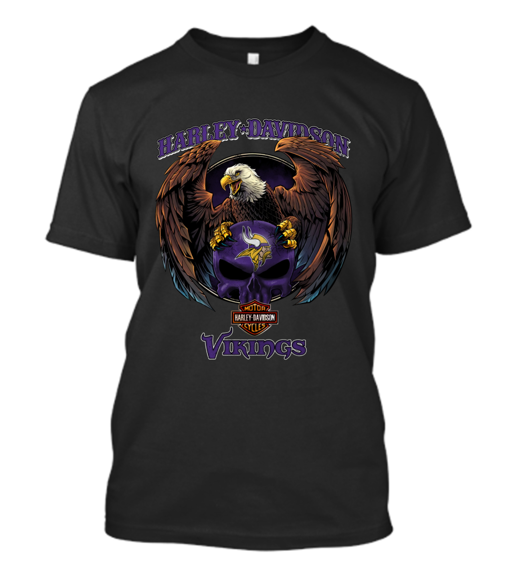 Harley Davidson Motor Cycles Vikings Minnesota Vhl T-Shirt