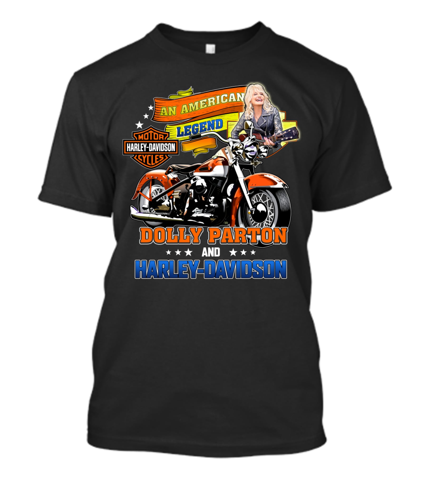 An American Legend Dolly Parton And Harley Davidson T-Shirt