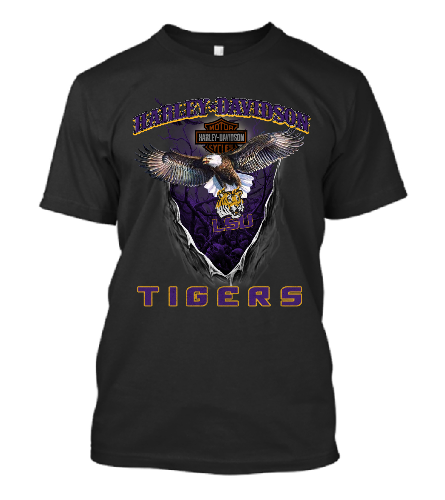 Harley Davidson Motor Lsu Tigers T-Shirt
