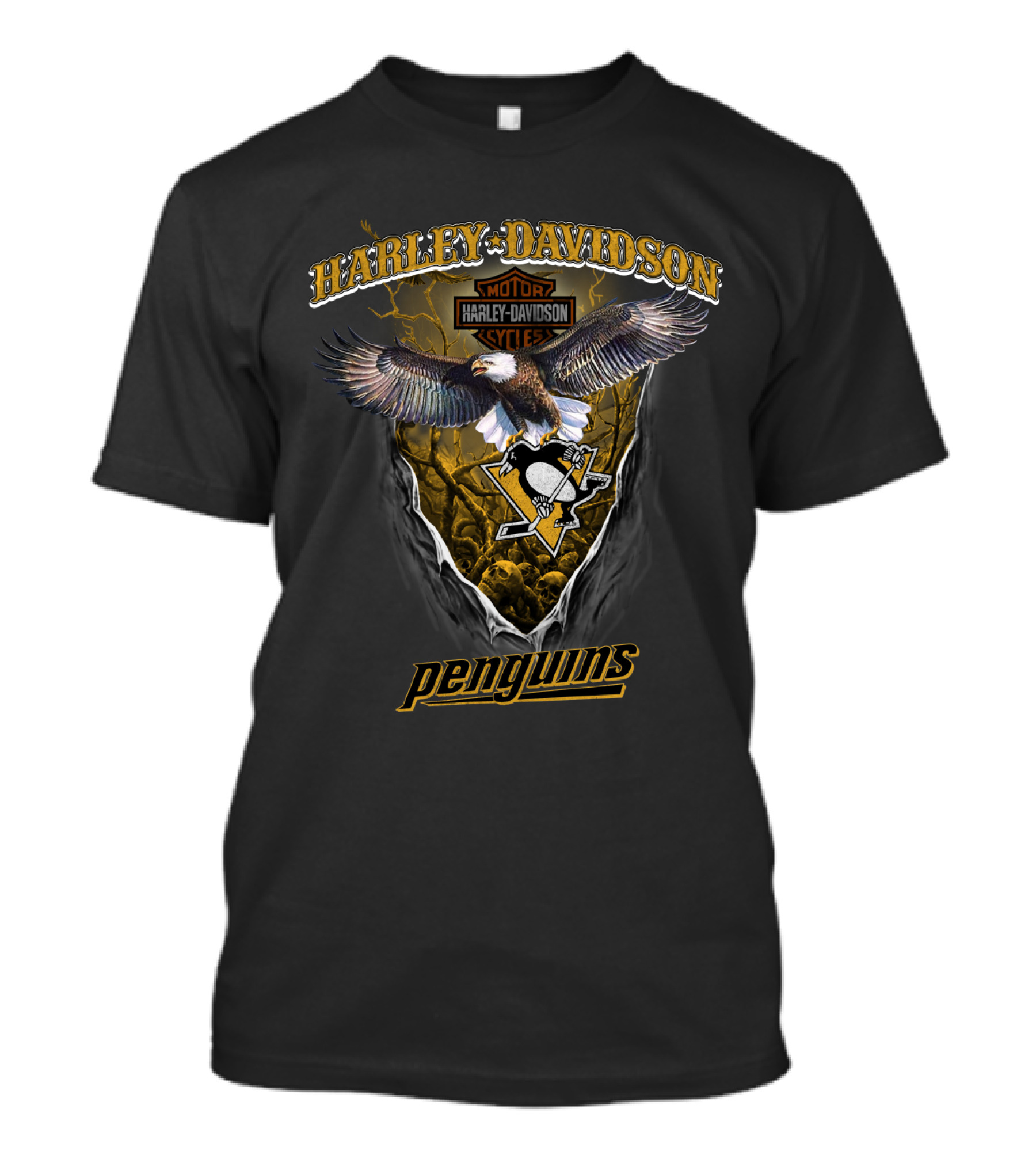 Harley Davidson Pittsburgh Penguins Eagle T-Shirt