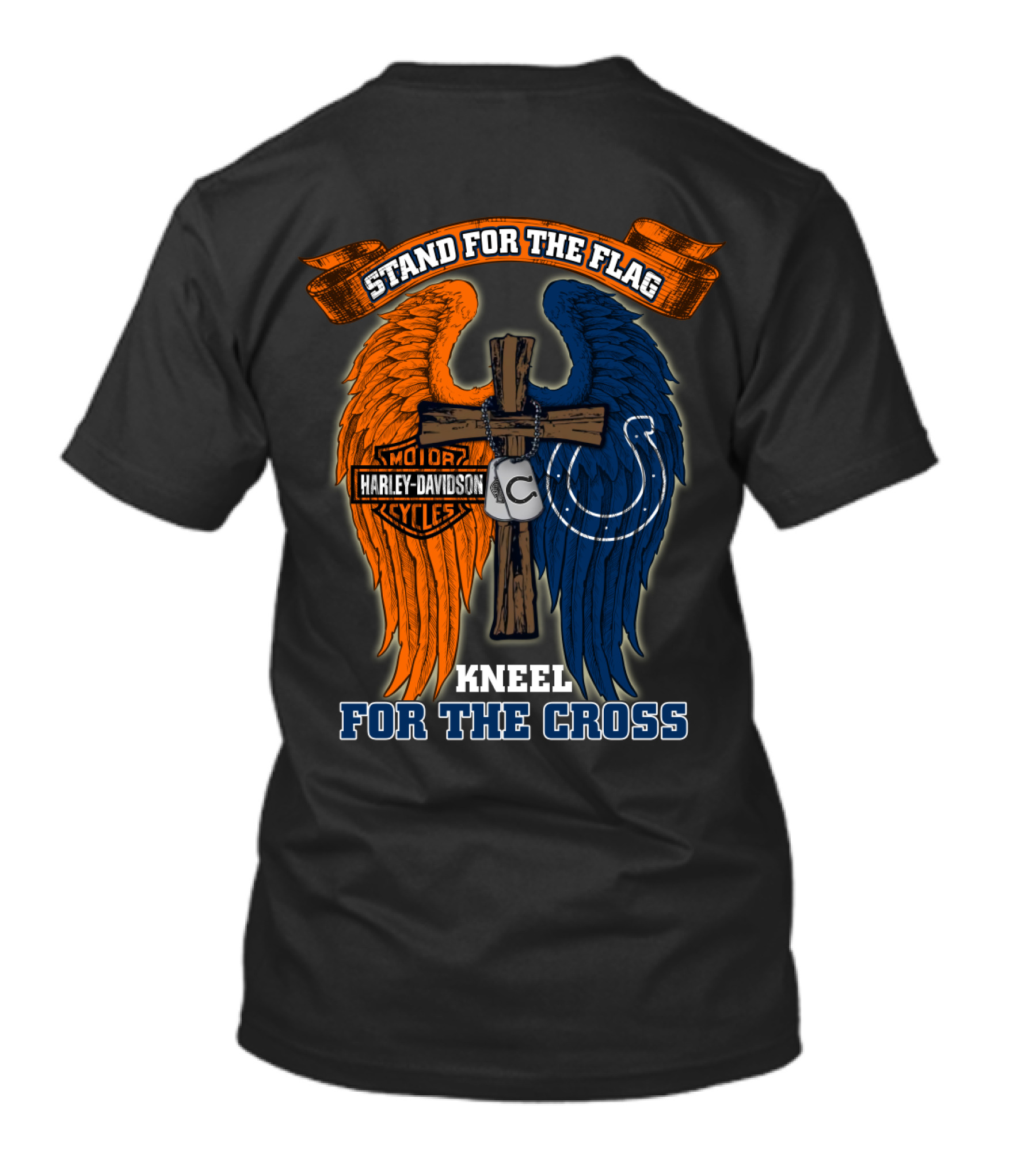 Stand For The Flag Kneel For The Cross Harley Davidson Indianapolis Colts T-Shirt