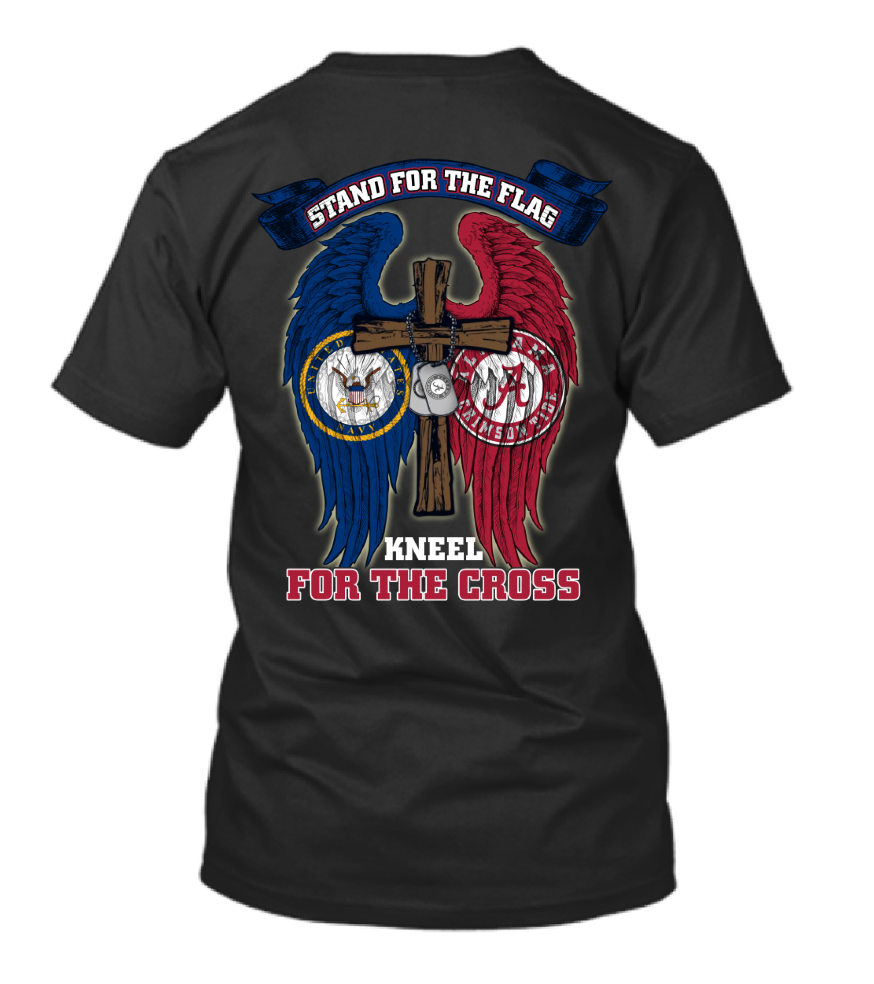 Stand For The Flag Kneel For The Cross Us Navy Alabama Crimson Tide T-Shirt