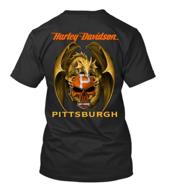 Harley Davidson Pittsburgh Dragon Motor Cycles T-Shirt