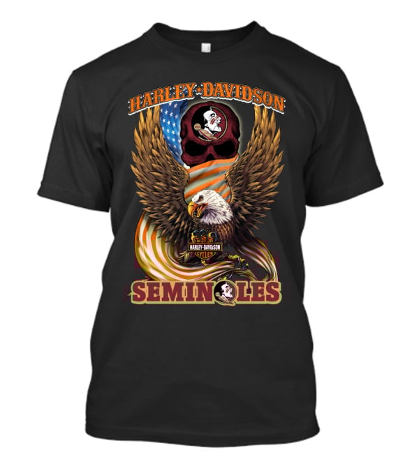Harley Davidson Florida State Seminoles Cycles American Eagle T-Shirt