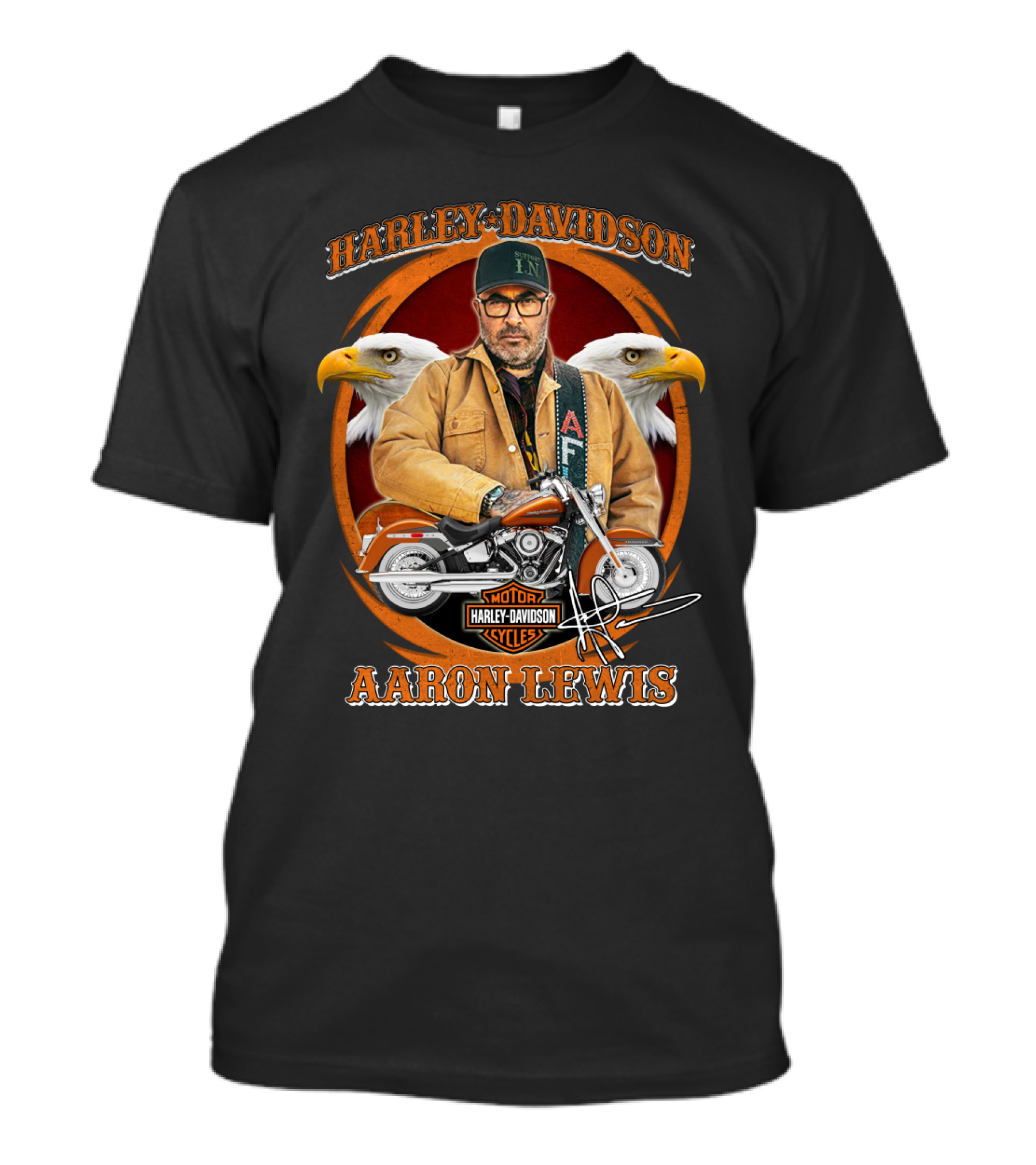 Harley Davidson Motorcycles Aaron Lewis Eagles T-Shirt