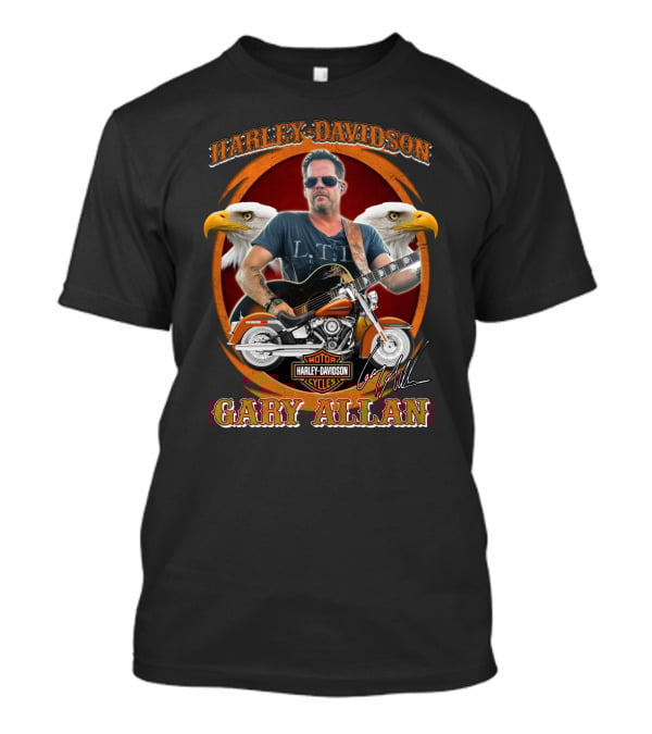 Harley Davidson Motor Cycles Gary Allan L Til Eagles T-Shirt