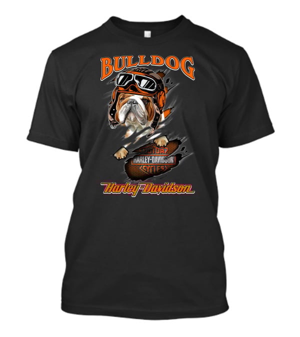 Bulldog Harley Davidson Motorcycles Rider T-Shirt