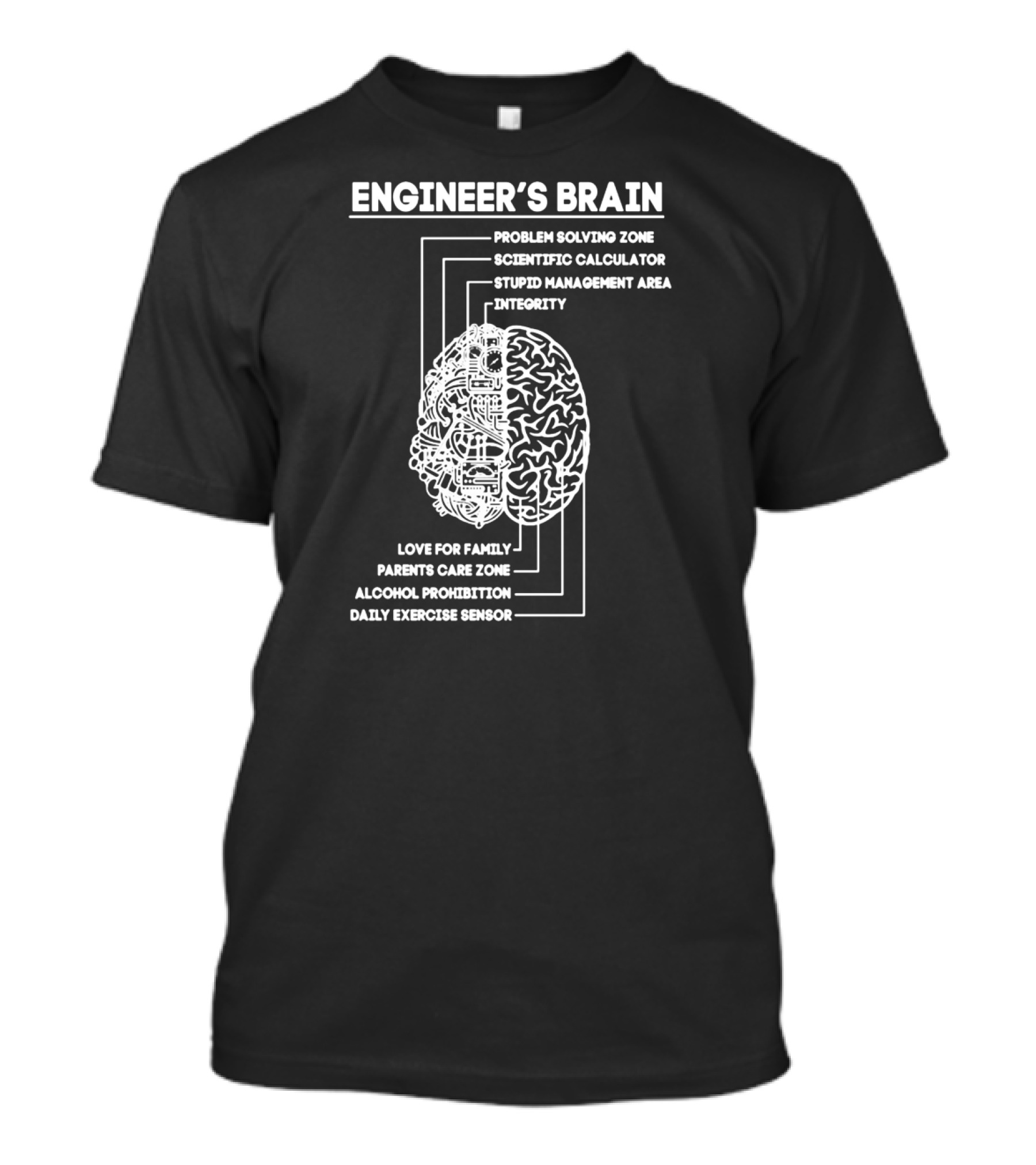 Engineer's Brain Problem Solving Scientific Calculator Love For Family Daily Exercise Sensor T-Shirt