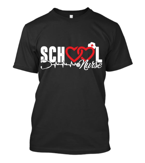 SCHOOL LOVE Nurse Stethoscope Heart And Hat T-Shirt