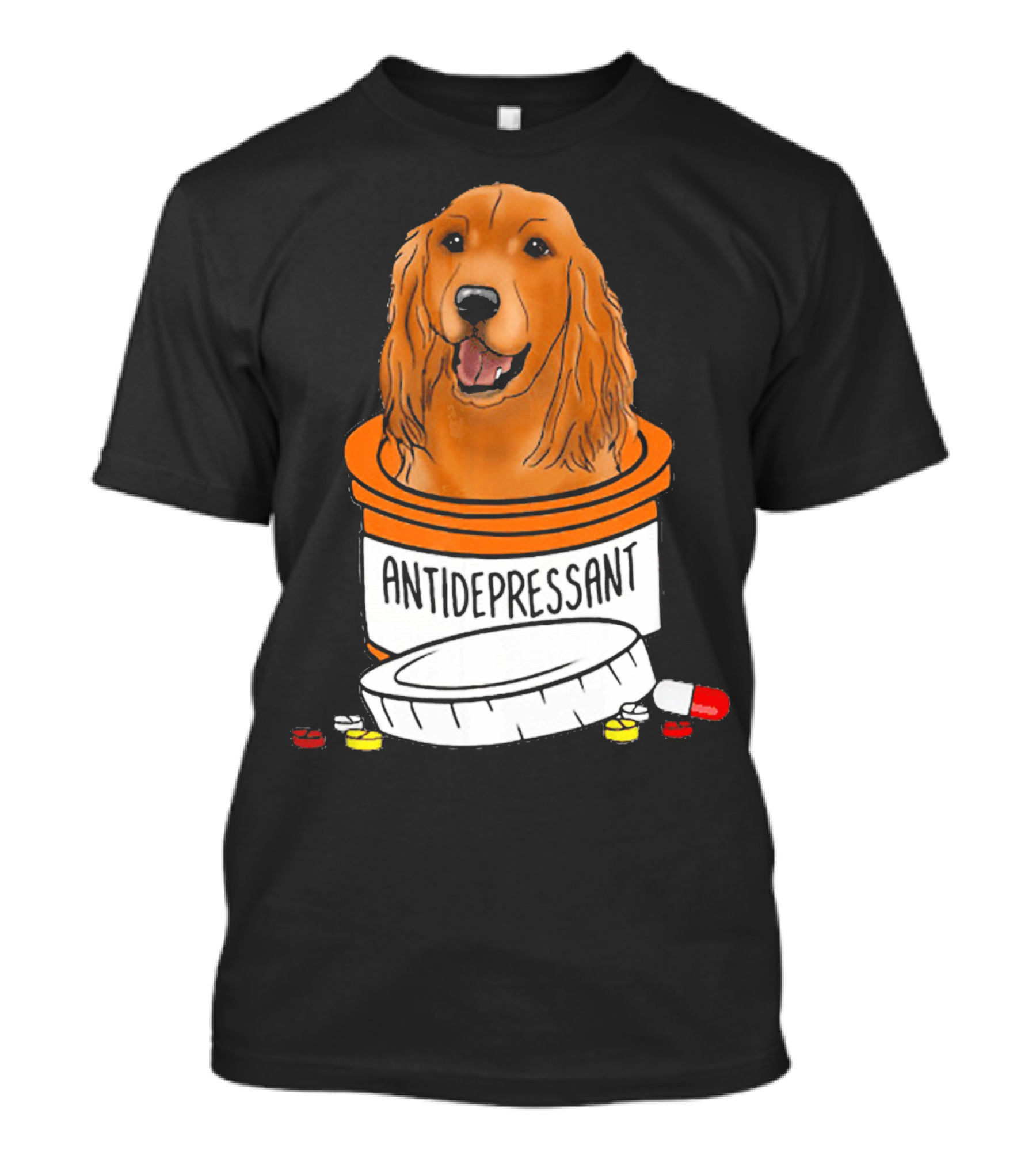 Cocker Spaniel Antidepressant Medicine In Pill Bottle T-Shirt