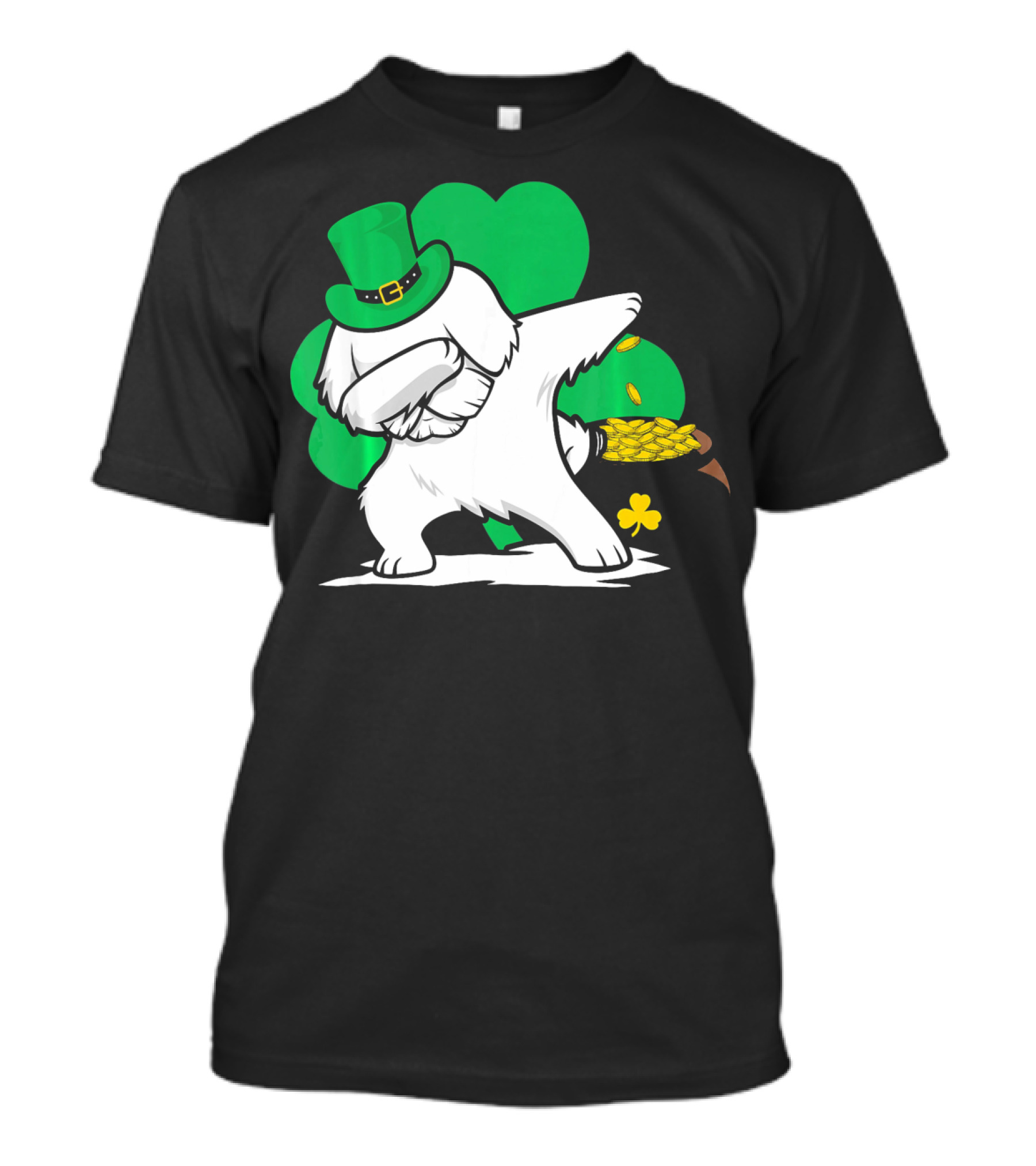 Maltese Dog Dabbing Leprechaun Dance St Patricks Day T-Shirt