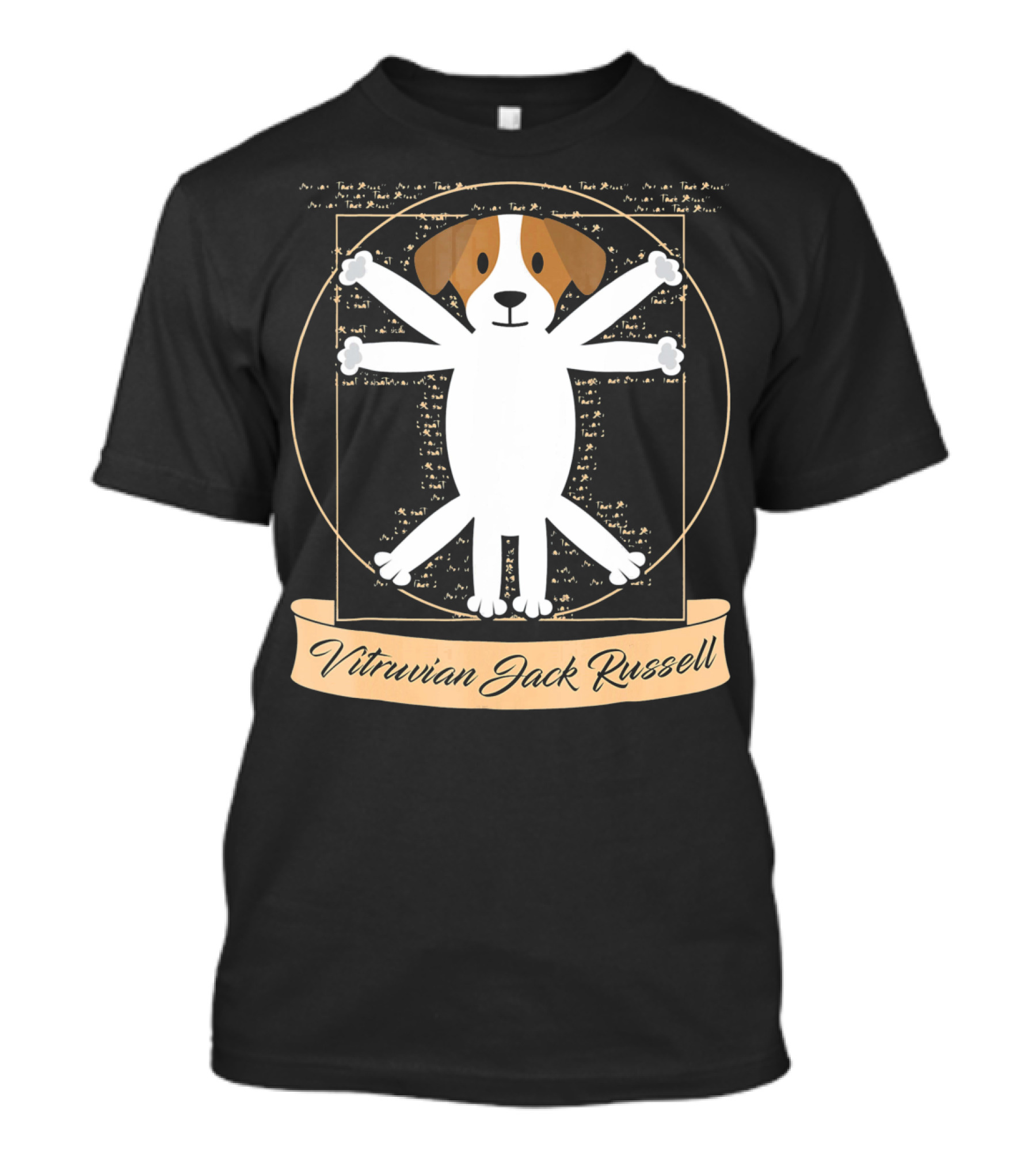 Vitruvian Jack Russell Terrier Man Dog T-Shirt