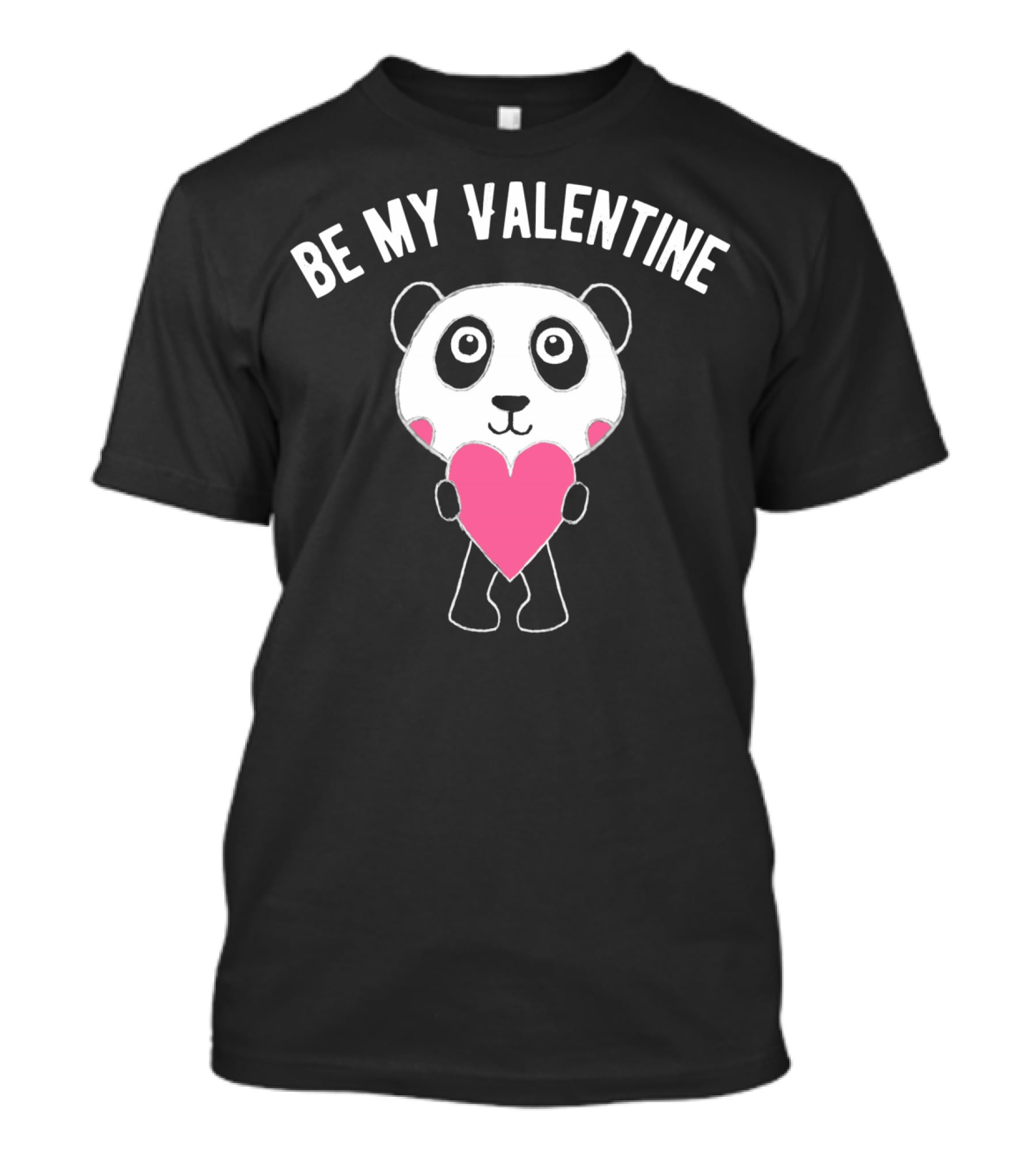 Be My Valentine Panda Holding Heart T-Shirt